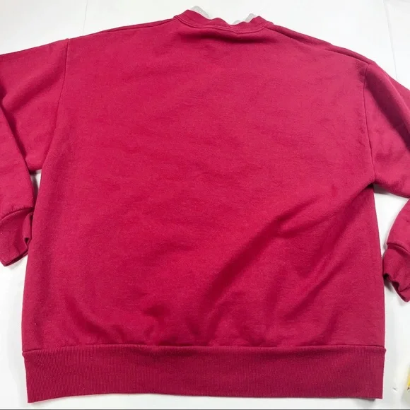 Vintage Cat Sweatshirt size Large Birds Nature Red Pullover - Picture 9 of 10